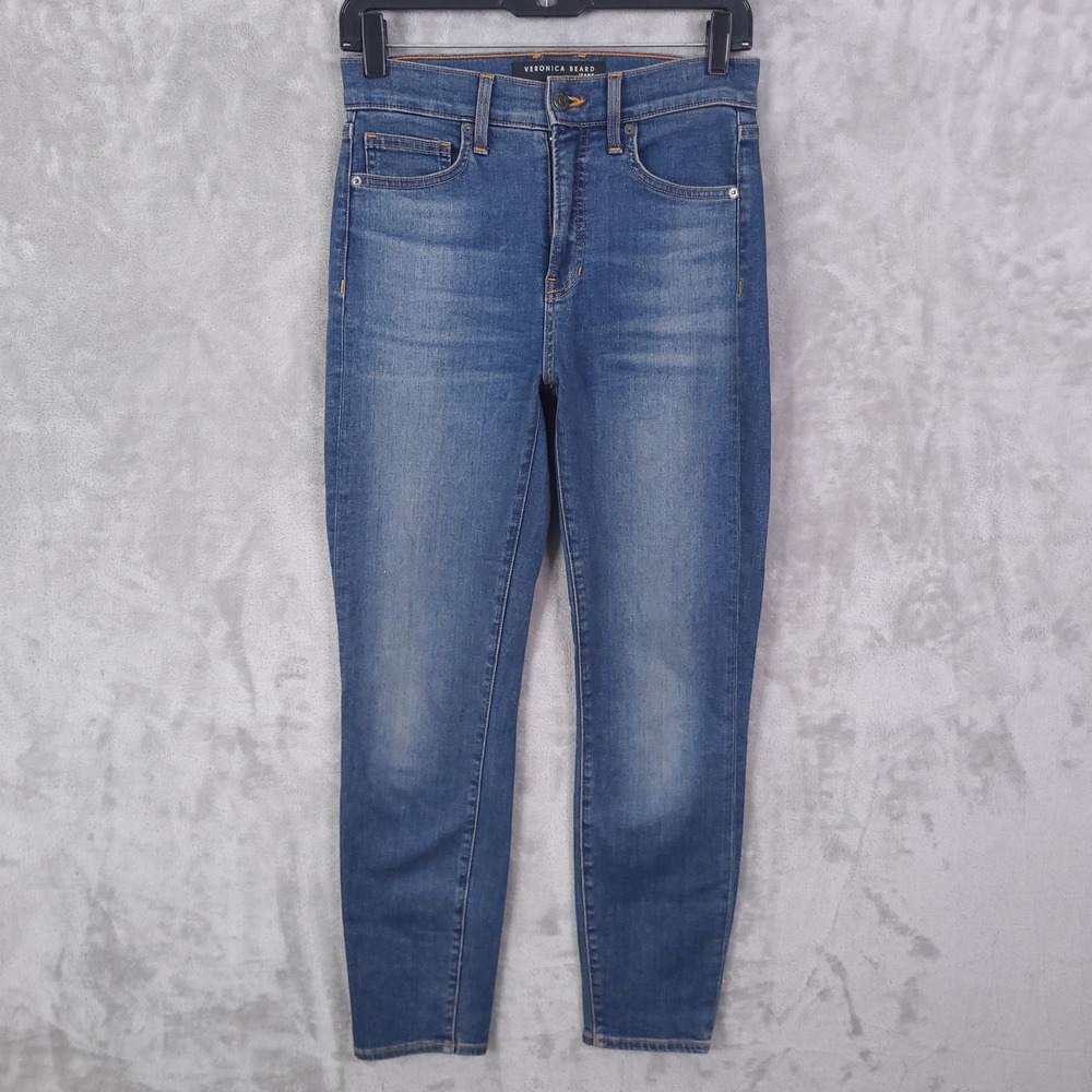 Veronica Beard Debbie Ankle Skinny Jeans Womens 26 Blue High Rise Dark Hale